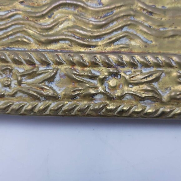 Embossed Brass Wall Hanging-Sailboat -Windmill-Holland Scene- 16"x11.5" Vintage - Picture 6 of 10